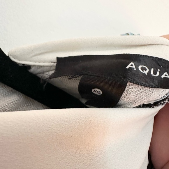 Aqua Black and White Geometric Print Romper Peter Pan collar size XS - Picture 3 of 4